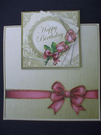 Roses and Lace Easy Over the Edge Card N Spiral Pyramid by Priscilla Sharp