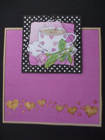 Coffee Time Easy Over the Edge Card N Spiral Pyramid by Priscilla Sharp