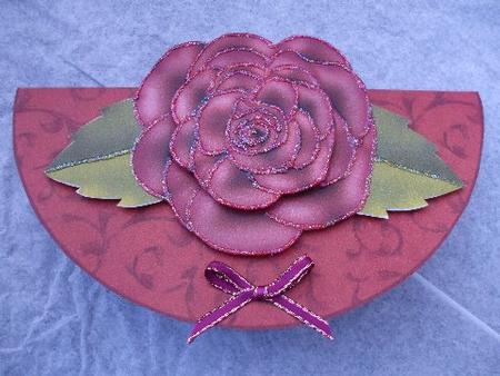 Elegant Red Rose Wobble Card by Priscilla Sharp