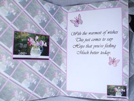 Sweet Peas Get Well Soon Insert by Priscilla Sharp