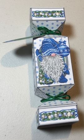 BLUE CHRISTMAS GNOMES CRACKER GIFT BOX by Rachel Capes