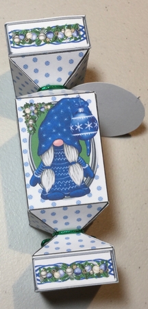 BLUE CHRISTMAS GNOMES CRACKER GIFT BOX by Rachel Capes