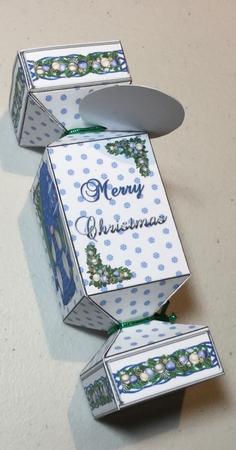 BLUE CHRISTMAS GNOMES CRACKER GIFT BOX by Rachel Capes