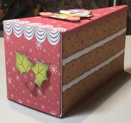 3D Christmas Cake Slice Treat Box Gift Set Mini Kit - Pip Penguin has an Xmas Tree by Rachel Capes