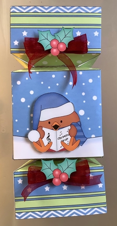 3D Large Christmas Cracker Box Mini Kit -  Bobbin Robin is Carol Singing by Rachel Capes