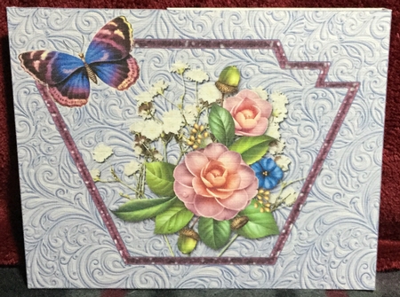 Butterfly & Roses Birthday Aperture Card by Rachel Capes