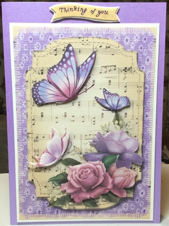 Belle Roses & Butterflies Sheet Music Plaque by Rachel Capes