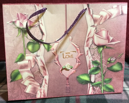 Pink Rosebuds - Large 19x15x6cm Gift Bag by Rachel Capes