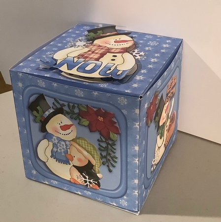 Snowman And Penguins 3 inch Christmas Box Mini Kit by Rachel Capes