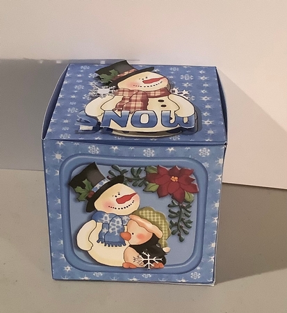 Snowman And Penguins 3 inch Christmas Box Mini Kit by Rachel Capes