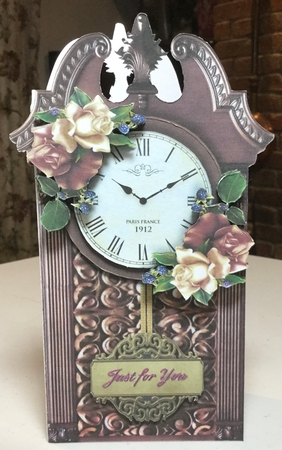 Black Forest Clock Card - Autumn Roses by Rachel Capes