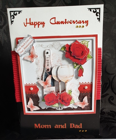 CHAMPAGNE CELEBRATIONS RUBY 7.8 Decoupage & Insert Mini Kit by Rachel Simkins
