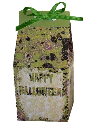 Ghastly Green Trick Or Treat Milk Carton Box by Rachel A Hyde