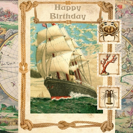 Ahoy There Collage Card by Rachel A Hyde