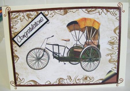 Vintage Carriage Bike A4 Topper by Rae Trees