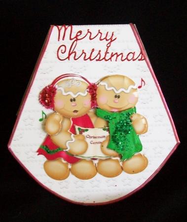 Gingerbread Christmas Carol Wobble Card by Rae Trees