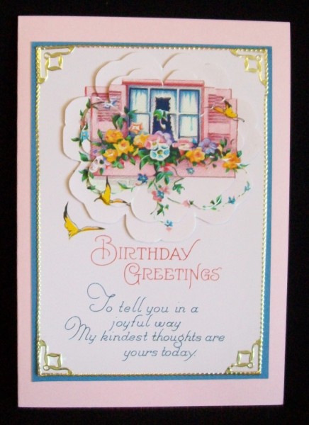 Flower Pyramage Birthday Card Front by Rae Trees