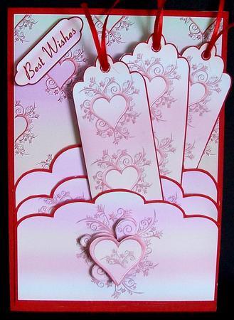 Swirly Heart Scalloped Top Pocket Bookmarks Kit by Rae Trees