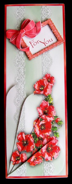 Red Poppies for You -best of Both Worlds Large Dl Card Front by Rae Trees