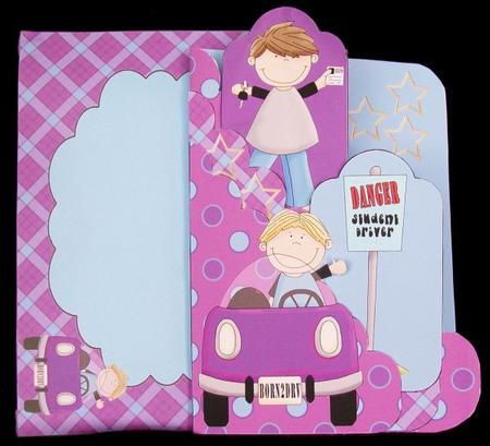 Male Driving Test Scalloped Pocket Card Kit by Rae Trees