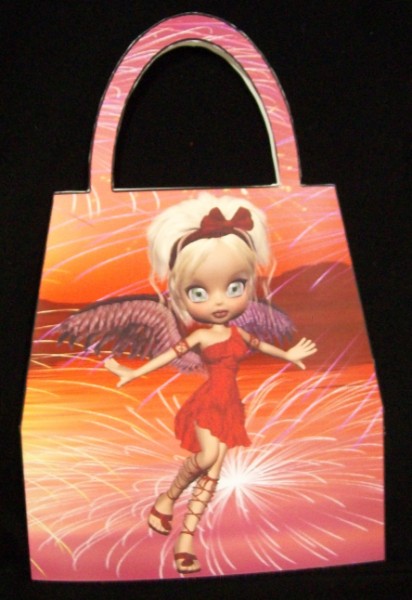 Ruby Angel Handbag Card by Rae Trees