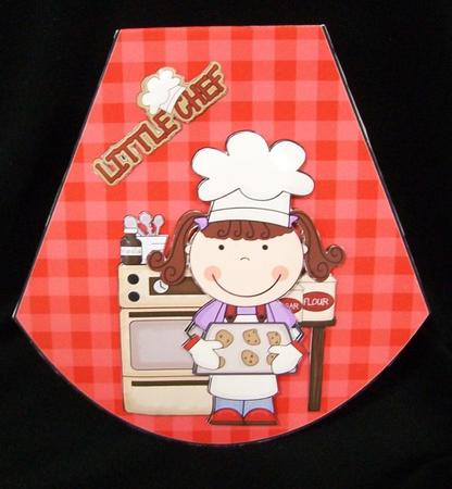 Little Chef Girl Wobble Card by Rae Trees