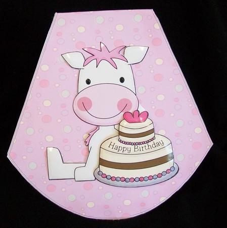 Birthday Pony Girl Wobble Card by Rae Trees