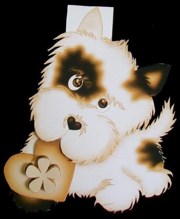 Puppy Dog Flip-up Card by Rae Trees