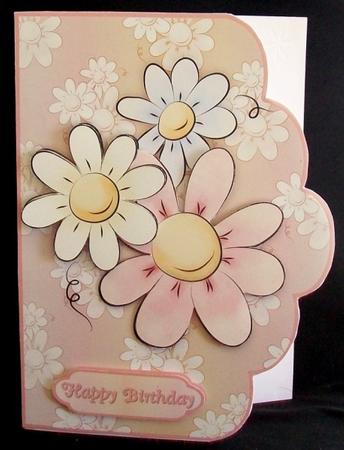 Daisy Splash Scallop Edged Card Front 2 with Step by Step by Rae Trees