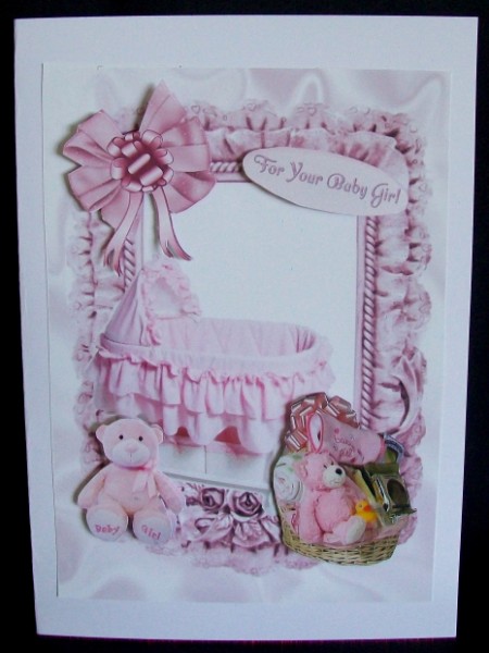 Pink for a Sweet Baby Girl, A4 Topper by Rae Trees