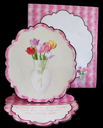 Vase of Tulips Pretty Edge Easel Card Kit by Rae Trees