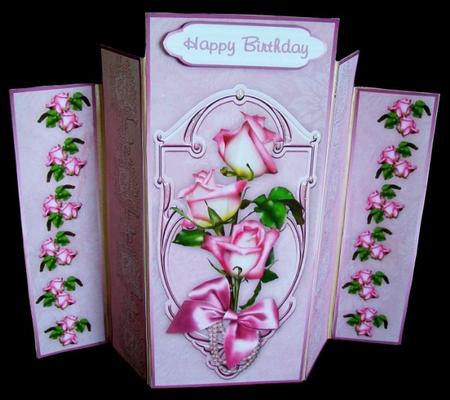 Sweetheart Roses Theatre Fold Panels by Rae Trees