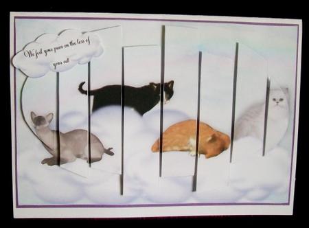 Cats in Clouds Pet Loss Slat Card by Rae Trees