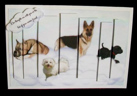 Dogs on Clouds Pet Loss Slat Card by Rae Trees