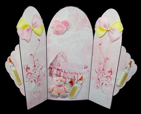 It's a Girl, Trifold by Rae Trees