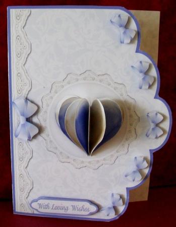 3D Heart on Scallop Edge Card Front by Rae Trees