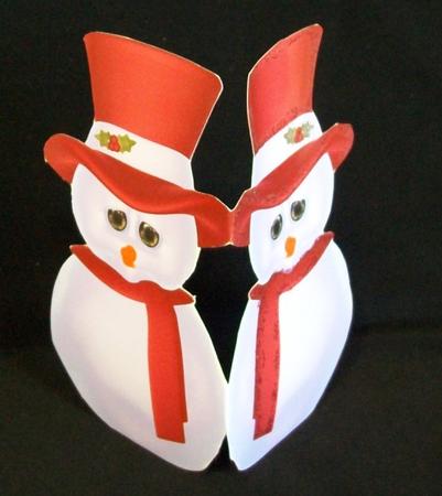 Christmas Snowman Shaped Card by Rae Trees