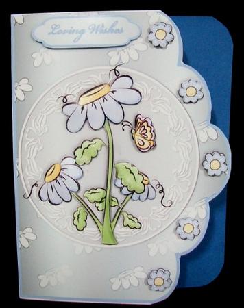 Daisy, Daisy A4 Scallop Edge Card Front by Rae Trees