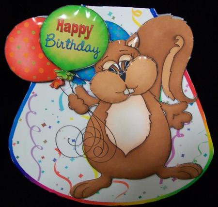 Happy Birthday Squirrel - Wobble by Rae Trees