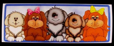 Doggy "we Miss You" Large Dl with Decoupage by Rae Trees