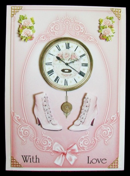 Vintage Pink Boots and Clock by Rae Trees