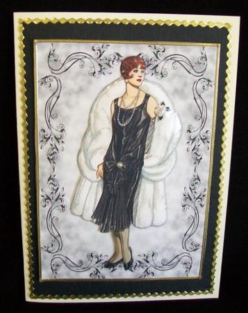 Beautiful Vintage Fashion Lady Dressed in Black & White by Rae Trees