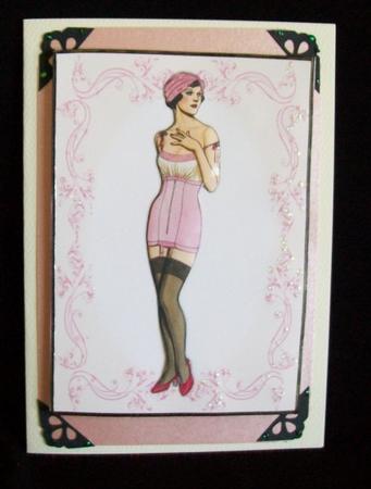 Beautiful Vintage Fashion Lady Dressed in Pink by Rae Trees