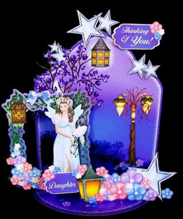 Giant Easel Tableau 3D Card Kit - Night Garden by Rae Trees