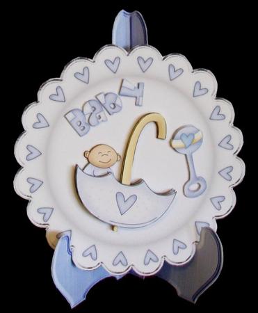 Bundle of Joy - Boy - Scallop Edge Plate Card Kit by Rae Trees