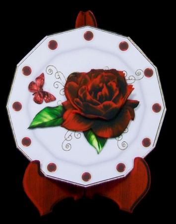 Red Rose Plate Card Kit by Rae Trees