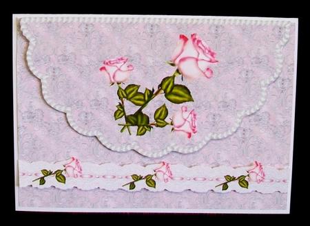 Roses & Pearls Envelope Card by Rae Trees