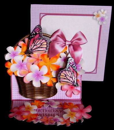 Easel Card Kit - Frangipanis and Butterflies by Rae Trees