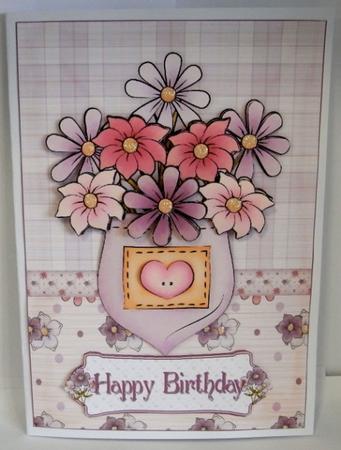 Flower Pocket Card Front & Step by Step by Rae Trees