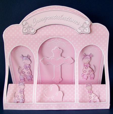 3D Christening Window Card Kit with Decoupage N Envelope by Rae Trees